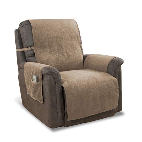 Link Shades Anti-Slip Heavy Duty Recliner Armchair Protector | Water Resistant Microsuede Slipcover | Stay-Put Straps | Cover Protects from Dogs & Other Pets (Recliner, up to 23