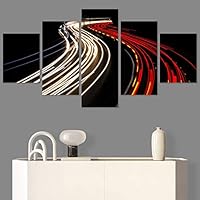 SIGNWIN 5 Panel Canvas Wall Art Light Exposure for Home Decorations Ready to Hang - 60