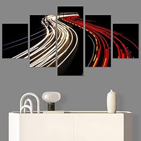 SIGNWIN 5 Panel Canvas Wall Art Light Exposure...