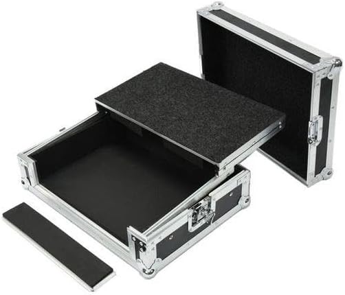Fly-Drive Case for 1 Mixer Cd Player Laptop Engineered to Hold Turntables, Mixer, Cd Players. Internal Midway Equipment Shelf Complete with Heavy Duty Piano Style Hinges Deejay LED TBHCKMIXLT