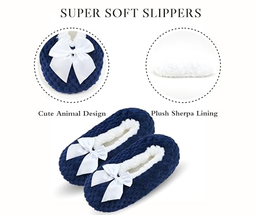 Image of Keyela Women Cozy Warm Slipper Socks, Non Slip Gripper Indoor House Socks | Soft warm cozy fabric, gripper anti-slip bottom for bedroom, lounge and all indoor daily use