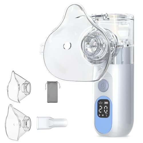 Medical Grade Nebulizer Machine for Adults & Kids, Rechargeable Nebulizer with Portable Design, LED Interface, Easy to Use & Clean, Silent, Efficient Atomization for Home and Travel Use