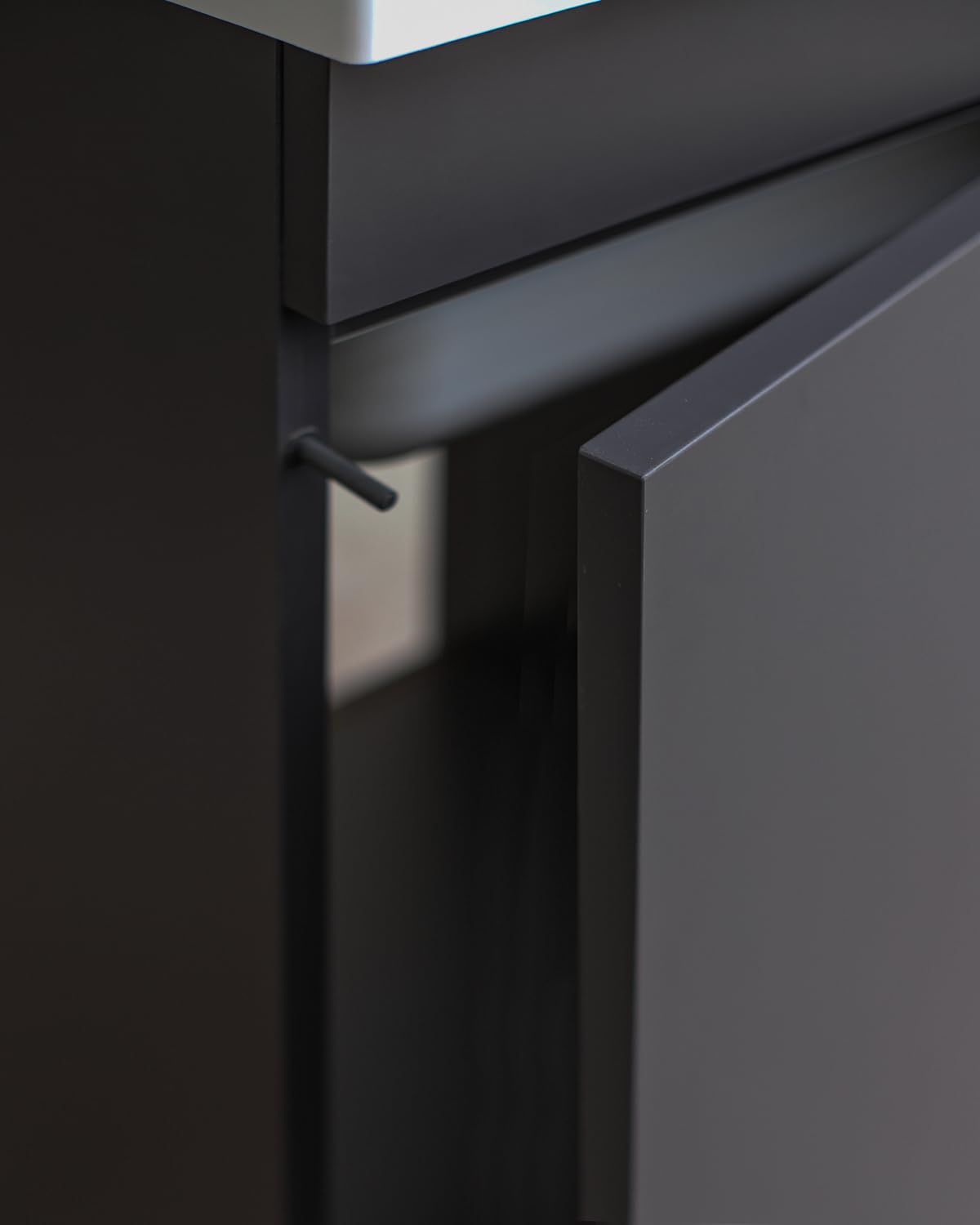 Delmar Mobile Lavatoio Legno Nobilitato Grigio, 45x50 45x60 50x50 60x45 60x50 60x60 75x60 80x50, H85 cm, Con Lavabo Pilozzo Resina, Made in Italy, Già Montato x Bagno Lavanderia (L. 50 x P. 50 cm)
