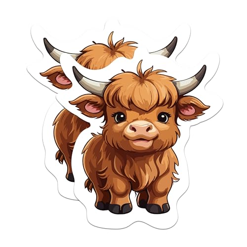 Imanes Decorativos Pack 2 con Vaca Highland 5 pulgadas miniatura 1