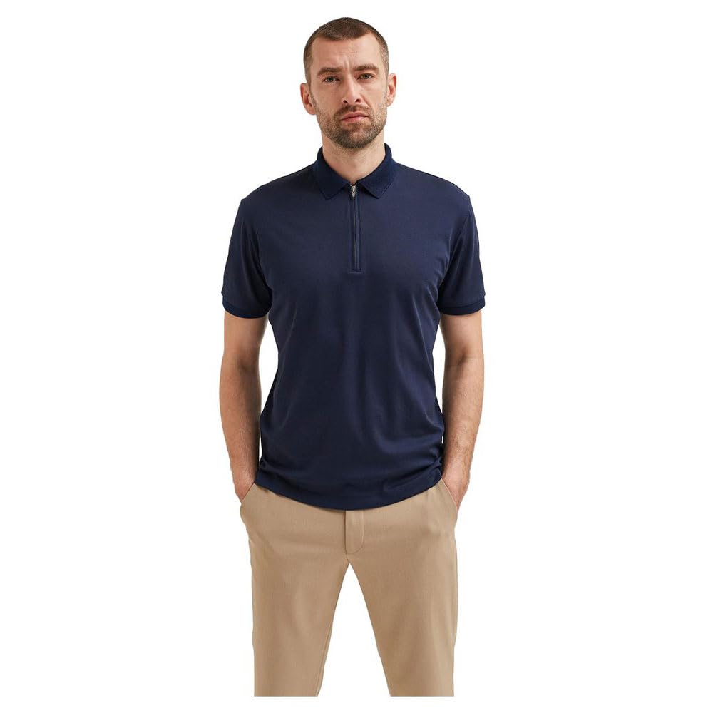 SELECTED HOMME Male Polo Shirt Zipper