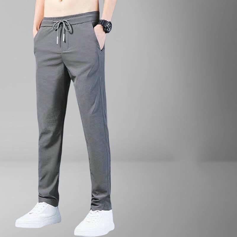 Pantalon en soie glacée homme léger coupe ajustée style coréen - 2