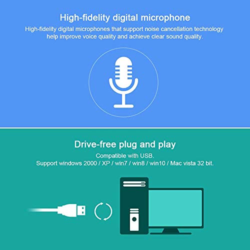 Entweg Webcam Câmera de videoconferência 1080P Full HD Live Streaming Web Cam com microfone embutido