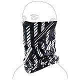 Bone】UV Bandana Atmungsaktiv Multifunktionstuch, Halstuch Stirnband Herren Sport Kopfbedeckung, Outdoor Kopftuch für Rad Lauf Wandern Angeln, Geschenke für Frauen und Männer - Schwarz
