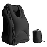 Almohada de viaje, SGIN Multi-funcional Portátil inflable almohadilla de siesta cómodo para aviones, coches, Napping de oficina, trenes (Negro)