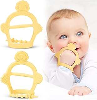 Vicloon Baby Teething Set,Teething Mittens for Baby,Includes Baby Chew Toy and Teething Glove, Silicone Mitten Teether Glove,Infant Soothing Pain Relief Mitt Baby Teether Mits for Baby (Blue)