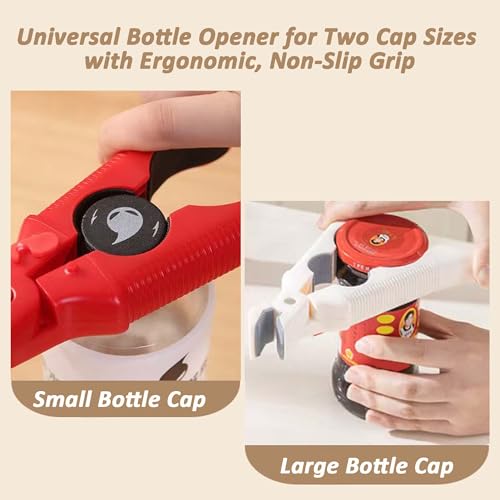 2 Pcs 3-in-1 Anti-Scald Hot Plate Gripper & Bottle Opener with Lock, Multi-Angle Hot Bowl & Plate Holder Clips, Non-Slip Heat-Resistant Silicone Dish Clamp for Steamer, Oven, Microwave, Red and White by Generic - Image 5