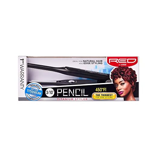 Red by Kiss Pencil Flat Iron Titanium Hair Straightener 0.3 Inch Natural Hair Edge Styling Flat Iron