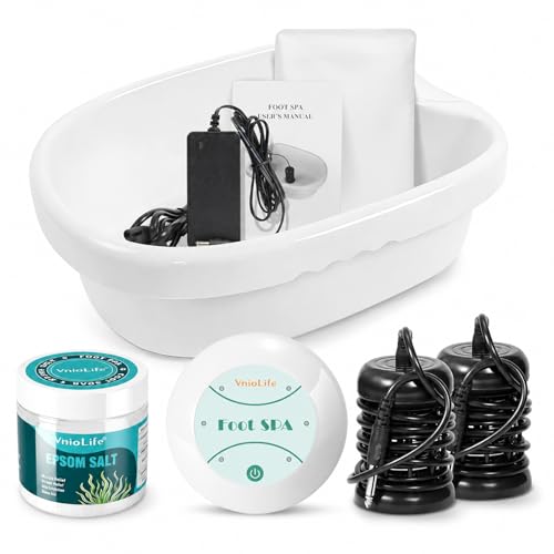 Ionic Foot Bath Detox Machine, foot detox machine, with Epson salt,Basin, 30 Mins Auto Timer & 2 Arrays, Portable Ionic Foot Spa for Salon & Home Use