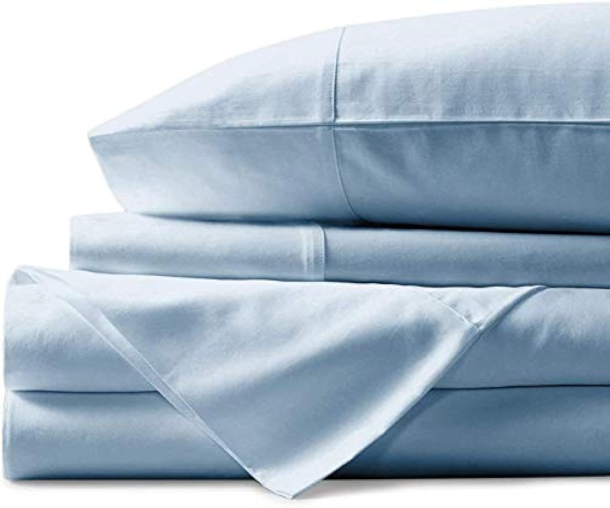 450 TC Cotton Sea Blue Solid Pattern Single Bedsheet