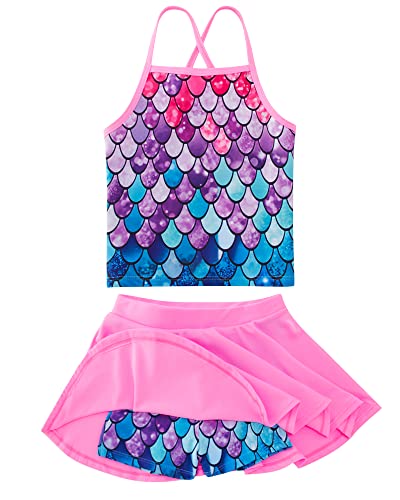 Girls Swimsuits Size 7 8 Mermaid Bathing Suit Adjustable Strap Tankini Swimwear Quick Dry Hawaii Vacation #TOP6