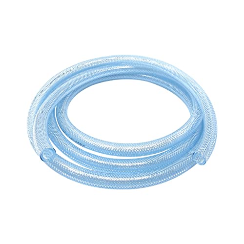 Gloxco Clear Braided PVC Tubing, Food Grade, Heavy Duty Reinforced Hose, 1/2? ID, 10 Ft Length