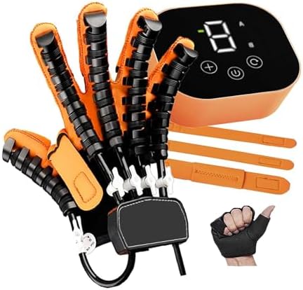 Adjustable Hand Rehabilitation Robot Gloves for Hemiplegia & Arthritis Therapy, Left & Right Finger Trainer, Relieve Stiffness & Improve Mobility