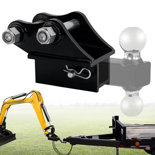 Mini Excavator Trailer Hitch Receiver Attachment Fits 0.81.8T Mini Excavators - Heavy-Duty Alloy Steel with Standard 2-Inch Receiver 5 000 lbs Tongue & 20 000 lbs Trailer Capacity Includes Pin
