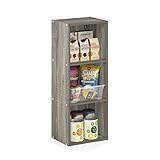 Furinno Pasir 3-Tier No Tool Assembly Open Shelf Bookcase, French Oak