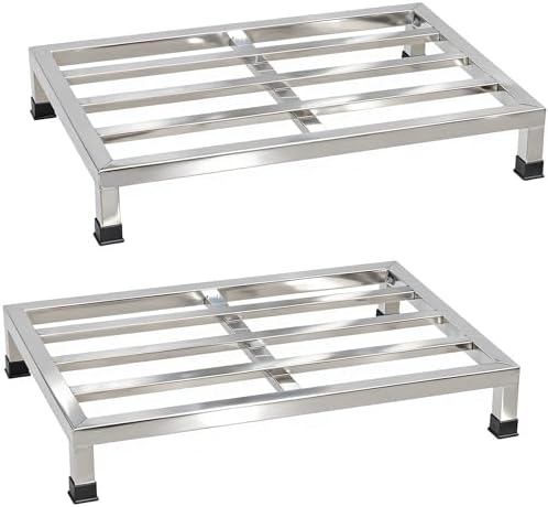 2 Packs Dunnage Rack 23.6x15.8x4inch Stainless Steel Dunnage Rack...