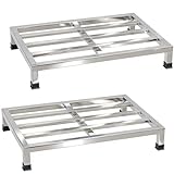 Yunlake 2 Packs Dunnage Rack 23.6x15.8x4inch Stainless Steel Dunnage Racks Commercial Food Service Storage...