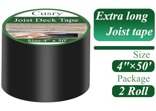 Image of 4 inch x 50' Joist Tape for Decking, Butyl Joist Tape Flashing Deck Tape for Beams - 2 Rolls