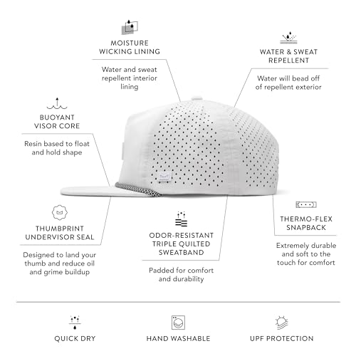 Image of melin Coronado Brick Hydro, Performance Snapback Hat, Water-Resistant Baseball Cap for Men & Women