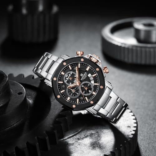 Image of NAVIFORCE NF8065 Rugged Watch with Date and Stopwatch Features Analog Watch
