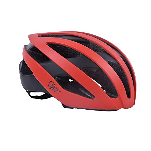 Casque vélo adulte Safety Labs Eros rouge structure in-Mold légère et visible de 59 à 61 cm