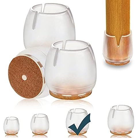 32 Pcs Chair Leg Covers, Chair Leg Protectors, Chair Leg Caps, Chair Floor Protectors for Hardwood to Prevent Floor Scratches and Reduce Noise, Fit 1"-1.14" Cover