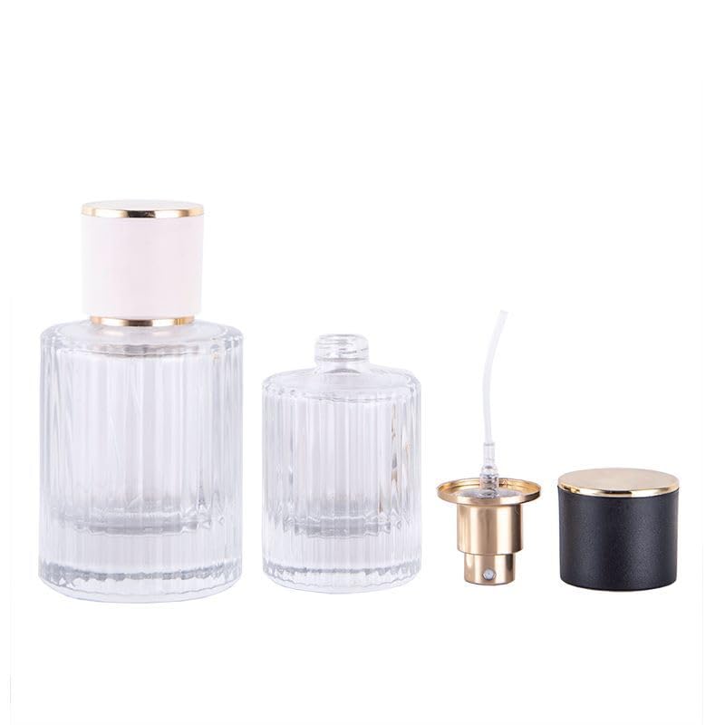 30 / 50ml Flacone Spray per Profumo atomizzatore con Tappo a Vite Bottiglie per Profumo Spray a Strisce Verticali Bottiglia di Profumo con Pompa per Viaggi di Lavoro quotidiani
