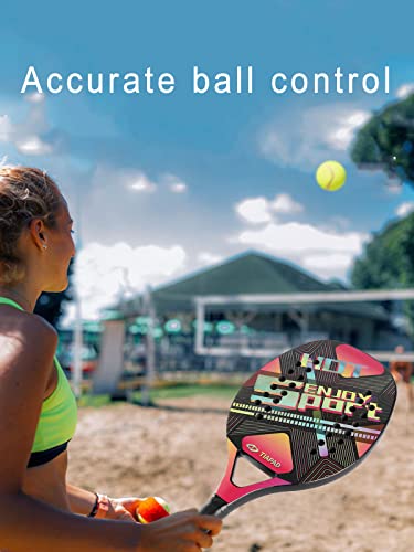 Beach Tennis Racket Carbon 28 Agujeros con Funda miniatura 2