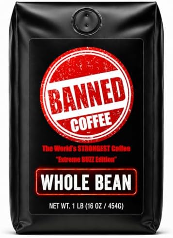 Whole Bean Coffee | Strong Coffee | High Caffeine | Dark Roast | 16 oz