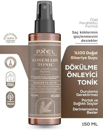 PXEL Anti-Hair Loss Rosemary Tonic 150 ML – Saç Dökülme Görünümünü Azaltmaya ve Saç köklerini Desteklemeye Yardımcı Biberiye & Kafein Destekli, Vegan, Durulama Gerektirmez - Görsel 3