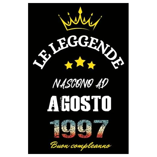 Le leggende nascono ad Agosto 1997: Idea Regalo di compleanno 26 anni per donne e uomini / Quaderno a righe, 100 pagine"