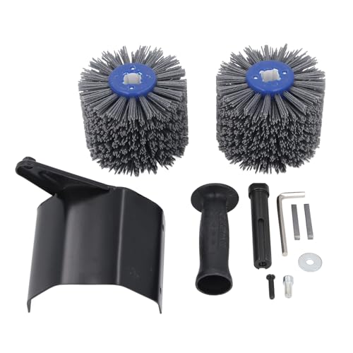 ZenithAur Accesorio para máquina pulidora de bruñido con rueda de trefilado de alambre de grano 80, kit de conversión de amoladora angular adaptador M10 para pulir madera, metal y