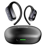 Basike Fone de Ouvido Bluetooth 5.4 TWS Esportivo, Som Hi-Fi Estéreo, ANC Cancelamento de Ruído & Modo Transparência, Resistente a Suor e Respingos para Corrida e Exercícios ao Ar Livre – Preto
