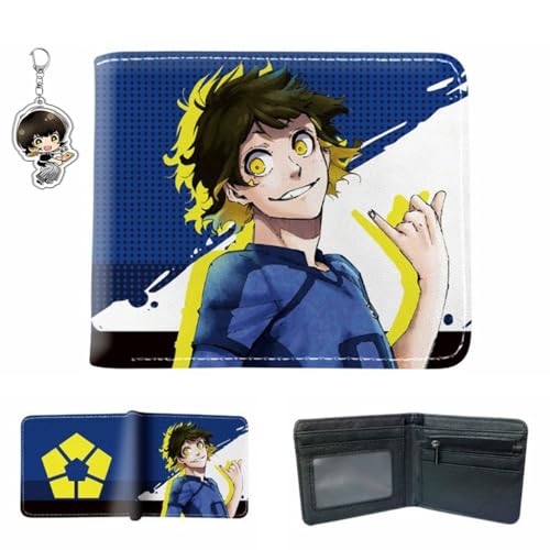 Blue Lock Wallet for Men Women Anime Bifold Wallet Blue Lock Purse Card Holder Yoichi Isagi (C-Meguru Bachira)