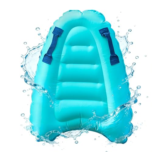 mizikuu Aufblasbares Bodyboard Aufblasbares Schwimmbrett mit Griffen Tragbares Bodyboard Kinder Surfboard Pool Lernen Hilfsmatte Faltbar Schwimmenboard für Strandsurfen Pool 67 x 52 x 14 cm