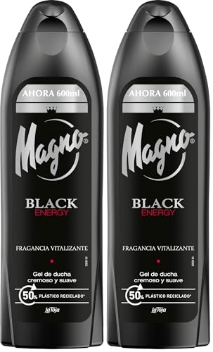 Magno - Gel de Ducha Black Energy 600ml - Fragancia energizante...