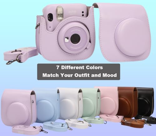 Funda Pocoukate para Fujifilm Instax Mini 12, 11, 9, 8 en cuero PU negro miniatura 3