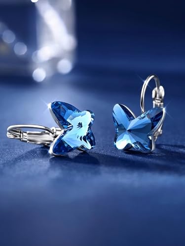 Yellow Chimes Earrings for Women and Girls Crystal Earrings for Women | Silver Rose Gold Plated Butterfly Shaped Earrings | Birthday Gift for Women Anniversary Gift for Wife... - Image 2