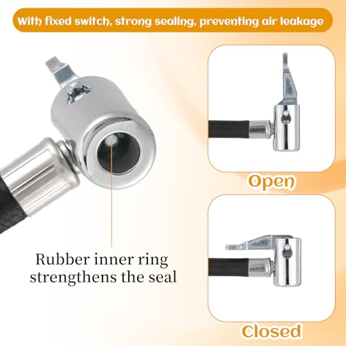 Image of Tire Inflator Hose Adapter, 3 Pcs Metal Air Hose Adapter for Twist On Convert to Lock On Connection Locking Tire Air Chuck No Air Leakage Tire Inflating Hose for Tire Pump Connect Air Compressor