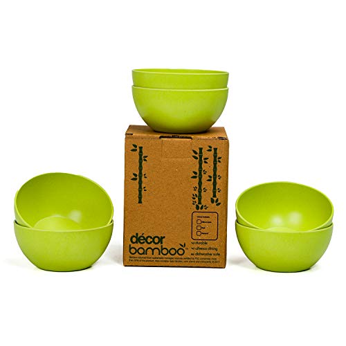 Image of Decor EcoLite Bamboo Eco-Friendly Non Toxic Reusable Dishwasher Safe Solid Bowl Set (Lime Citrus) - 6 Pieces