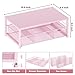 OPNICE Desk Organizers and Accessories, 2-Tier Computer Monitor Stand Riser with Drawer and 2 Pen Holders, Laptop Stand, Office Desk Accessories & Office Decor for Women, Pink