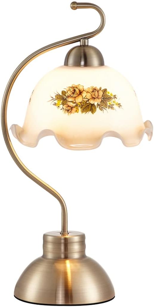 Retro Tablep for Bedroom Bedside Study Desk Decoration Nostalgic with Button Switch