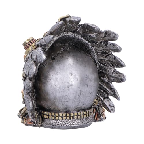 Calavera steampunk Nemesis Now el regalo gótico ideal de 15.7 cm con tocado de plumas 7
