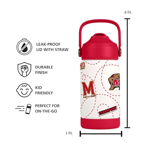 Image of Logo Brands NCAA Mascot Stainless-Steel Kids Bottle -Soft Silicone Mouthpiece, Easy To Carry, Kid-Friendly Design- Great For School & On-The-Go