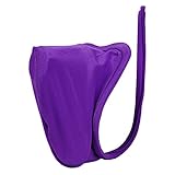 iEFiEL Mens Wet Look Freedom C-String Bikini Underwear Strapless Swimwear Underpants (One Size, Purple(Polyester))