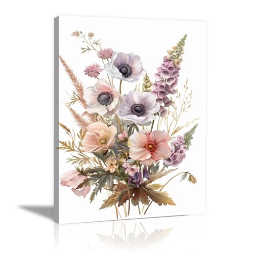 Impression sur toile fleurs WODJEM pour salon moderne encadrée